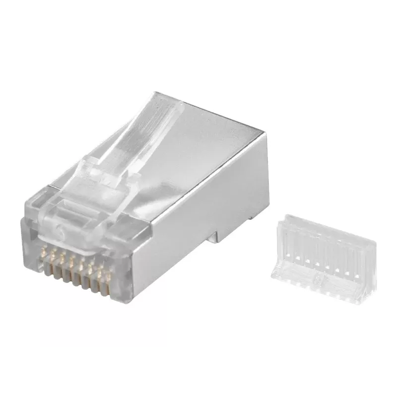 Wentronic RJ45 Modularstecker geschirmt 8P8C für Rundkabel, Bulk