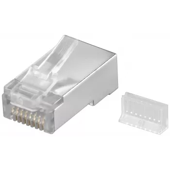 Wentronic RJ45 Modularstecker geschirmt 8P8C für Rundkabel, Bulk