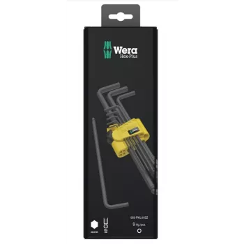 Wera 05133180001 9-teiliges imperiales Hex-Plus L-Schlüssel-Set mit farbcodierten Hüllen