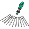 Wera 17-teiliges Kraftform Kompakt 60 Bit-Set, Schlitz, Phillips, Pozidriv, TORX BO 05051042001