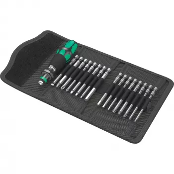 Wera 17-teiliges Kraftform Kompakt 60 Bit-Set, Schlitz, Phillips, Pozidriv, TORX BO 05051042001
