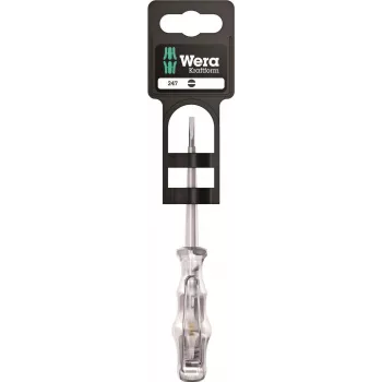 Wera 247 Spannungsprüfer-Schraubendreher, Schlitz 0,5 x 3,0 x 70 mm, 150-250V AC, DIN VDE 0680-6, Kraftform Griff 05100100001