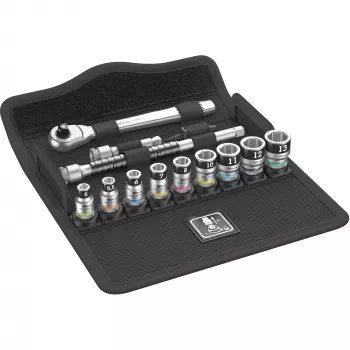 Wera 8100 SA 12 HF Zyklop 1/4 Zoll Antrieb metrischer Steckschlüsselsatz, 13-teilig mit Haltefunktion, 05003756001