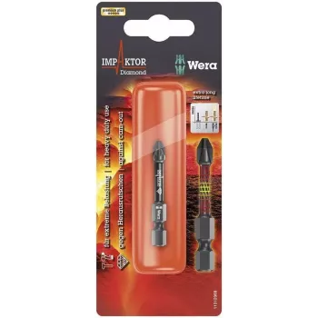 Wera 855/4 IMP DC PoziDriv PZ1 diamantbeschichteter Impact-Bit, 1/4 inch Sechskant, 50 mm 05073961001