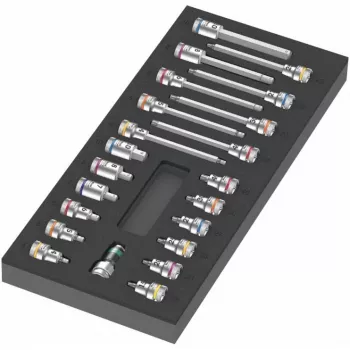 Wera 9723 Schaumstoffeinlage Zyklop B 3/8 inch Bit-Nuss-Satz 1, 19-teilig