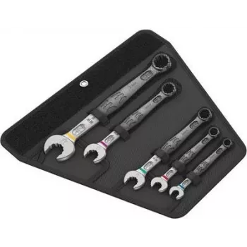Wera Joker 6003 5 Imperial Set 1 Ring-Maulschlüssel-Set, 5-teilig, 5/16 Zoll–9/16 Zoll, Chrom-Molybdän, Nickel-Chrom, Textiltasche 05020240001