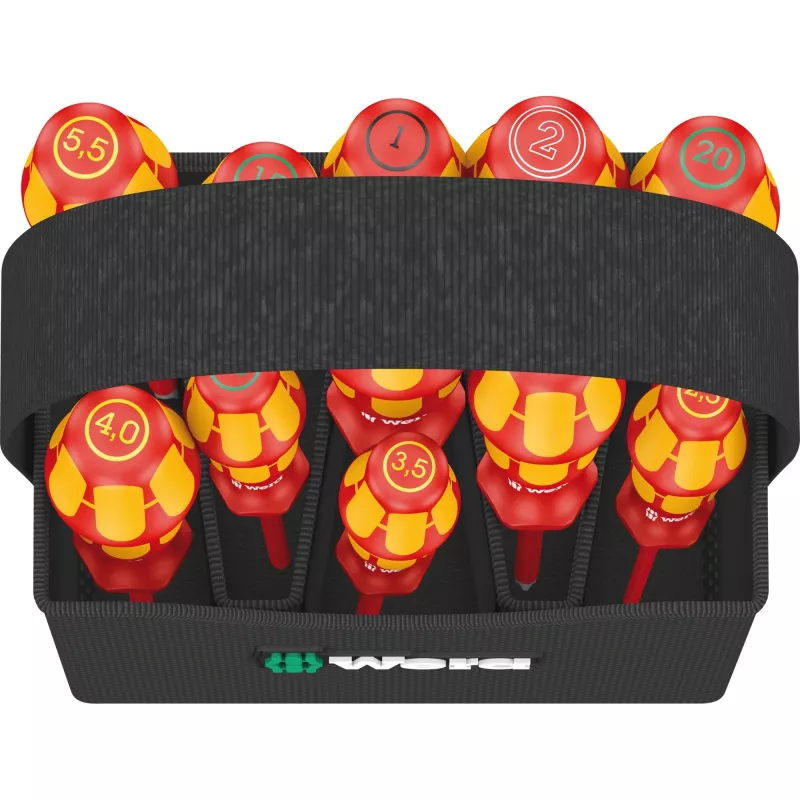 Wera Kraftform 2go 100 Schraubendreher-Bit-Set, 11-teilig, Phillips, Pozidriv, Torx, 25 mm Bits, mit Rapidaptor Bithalter und Textiltasche 05004310001