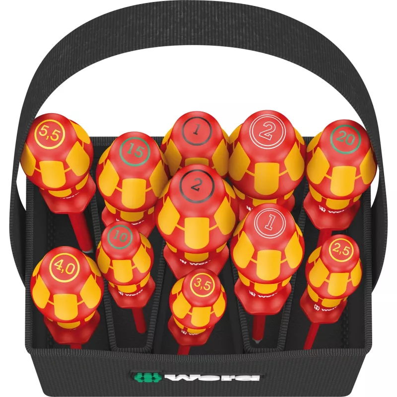 Wera Kraftform 2go 100 Schraubendreher-Bit-Set, 11-teilig, Phillips, Pozidriv, Torx, 25 mm Bits, mit Rapidaptor Bithalter und Textiltasche 05004310001