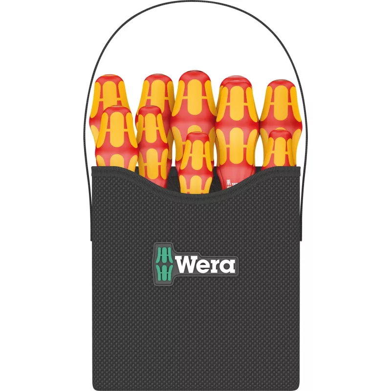 Wera Kraftform 2go 100 Schraubendreher-Bit-Set, 11-teilig, Phillips, Pozidriv, Torx, 25 mm Bits, mit Rapidaptor Bithalter und Textiltasche 05004310001