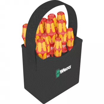 Wera Kraftform 2go 100 Schraubendreher-Bit-Set, 11-teilig, Phillips, Pozidriv, Torx, 25 mm Bits, mit Rapidaptor Bithalter und Textiltasche 05004310001