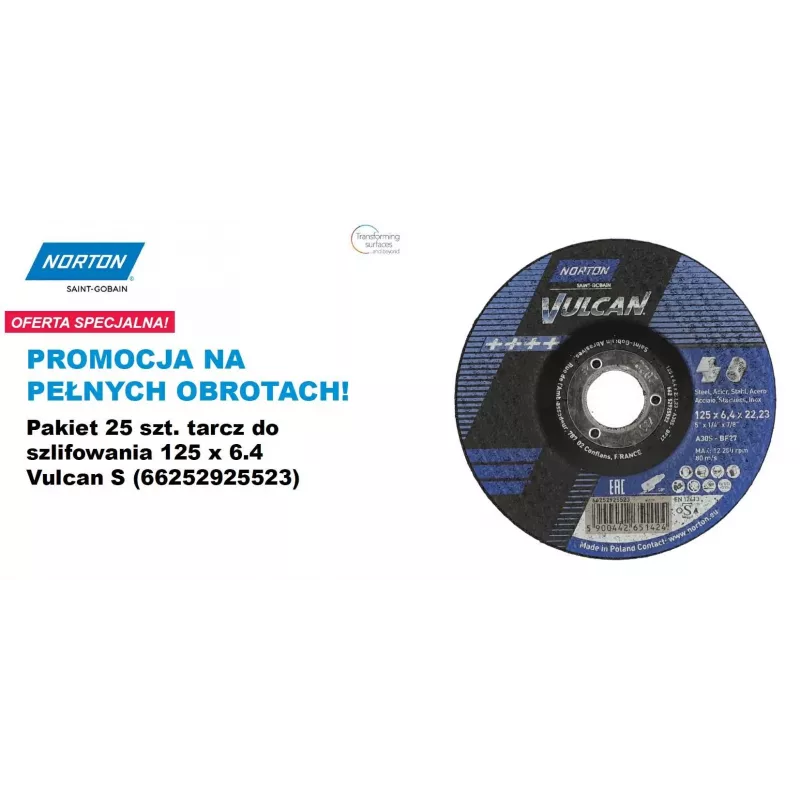 WHEEL STAND PRO Schleifscheibe Norton Vulcan 125 x 6,4 A30S