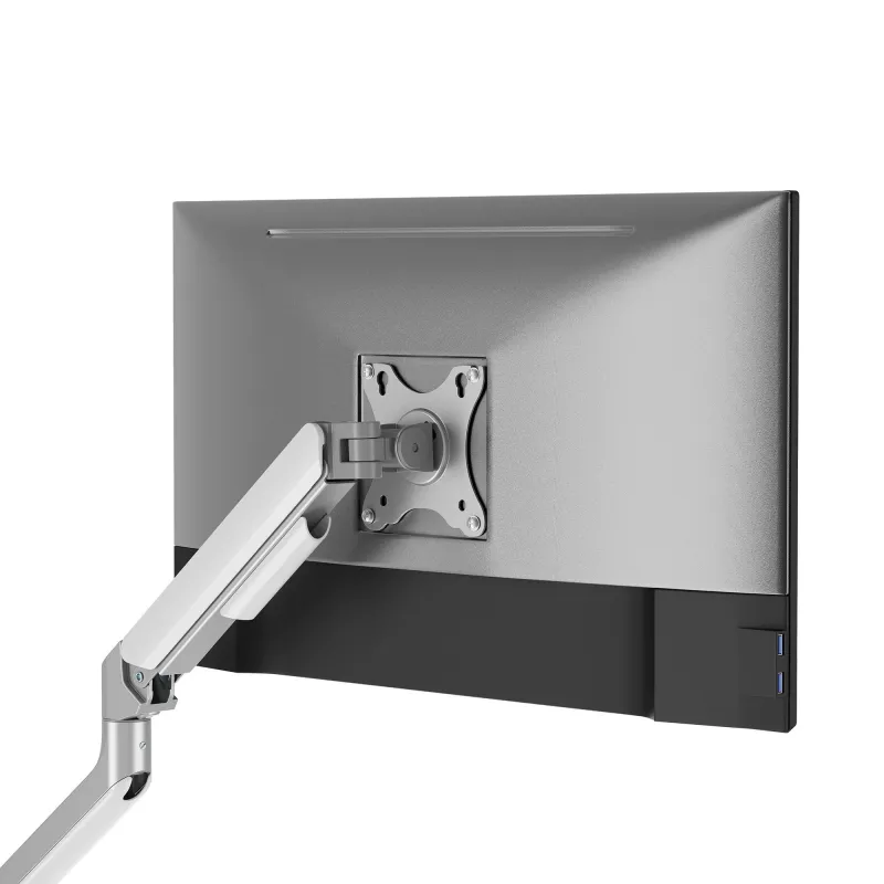 White Shark AKHENATEN I GMS-3209 Gasfeder-Monitorarm – Einzelmonitor 17-32 Zoll, 9 kg Tragkraft, VESA 75/100, Tischklemme/Durchführungsmontage, Schwarz