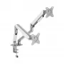 White Shark AKHENATEN-II GMS-3212 Dual-Monitor-Halterung – Gasfeder, Tischklemme/Tischdurchführung, 17-32 Zoll, 9kg pro Arm, Schwarz
