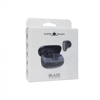 White Shark BLAZE-B GEB-TWS-201 True Wireless Bluetooth 5.1 In-Ear-Kopfhörer mit Ladecase, IPX4 Wasserschutz, Touch-Steuerung, Schwarz