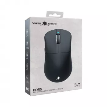 White Shark BORS-B WGM-5021 Kabellose Gaming-Maus, 12000 DPI, 2.4GHz, RGB, Schwarz