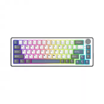 White Shark EXCALIBUR M Mechanische Tastatur (GK-009251) mit Outemu Blue Switches, RGB-Beleuchtung, US-Layout, Weiß