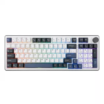 White Shark EXCALIBUR-W Mechanische Gaming-Tastatur, 75% Layout, KTT Wine Red Hot-Swap, Per-Key RGB, Kabelgebunden, Weiß