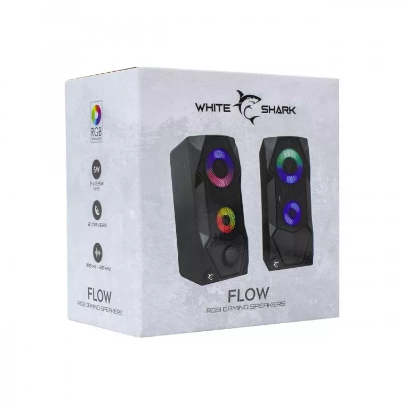 White Shark FLOW GSP-634 2.0 Gaming Headset – Kabelgebunden, Over-Ear, 50-mm-Treiber, Schwarz