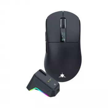 White Shark GAWAIN-B Kabellose Gaming-Maus, 12000 DPI, 500 mAh, 56 g, Schwarz