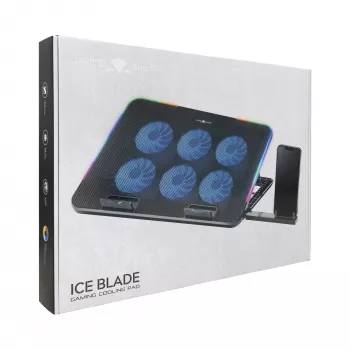 White Shark ICE BLADE GCP-96 Dual-Lüfter Laptop-Kühlpad mit blauer LED, unterstützt bis zu 17 Zoll, 5 einstellbare Positionen
