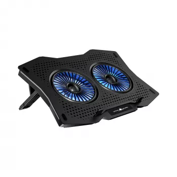 White Shark ICE GUARD GCP-4 Kühler mit zwei 125-mm-Lüftern mit blauer LED, 5 Höhenverstellungen, bis 17,3 Zoll