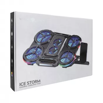 White Shark ICE STORM GCP-6 Laptop-Kühlpad, 2x125-mm-Lüfter, blaue LED, USB, bis 17 Zoll