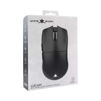 White Shark LUCAN-B WGM-5022 Kabellose Gaming-Maus – 12000 DPI, 2,4 GHz, 7 Tasten, RGB, Weiß