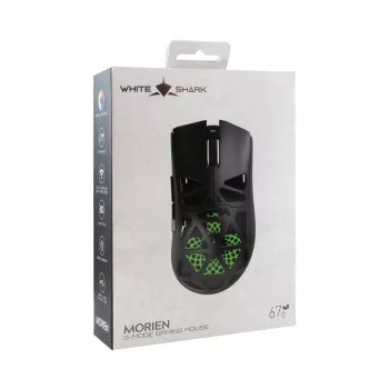 White Shark MORIEN WGM-5025 Schwarz Kabelgebundene Optische Gaming-Maus, 7200 DPI, 7 Programmierbare Tasten, RGB-Beleuchtung, Rechtshänder