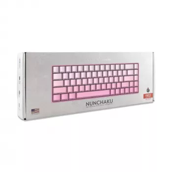 White Shark NUNCHAKU-P-US-RED.SW TKL Mechanische Gaming-Tastatur - 87 Tasten, Outemu Red Switches, RGB-Beleuchtung, Pink