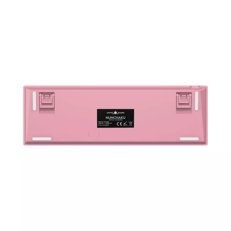 White Shark NUNCHAKU-P-US-RED.SW TKL Mechanische Gaming-Tastatur - 87 Tasten, Outemu Red Switches, RGB-Beleuchtung, Pink