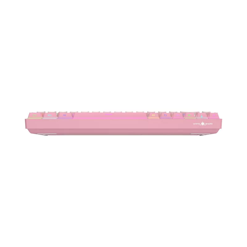 White Shark NUNCHAKU-P-US-RED.SW TKL Mechanische Gaming-Tastatur - 87 Tasten, Outemu Red Switches, RGB-Beleuchtung, Pink