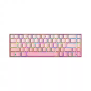 White Shark NUNCHAKU-P-US-RED.SW TKL Mechanische Gaming-Tastatur - 87 Tasten, Outemu Red Switches, RGB-Beleuchtung, Pink