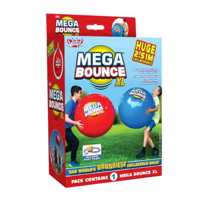 Wicked Vision Mega Bounce XL Aufblasbarer Spielball - 80 cm Regenbogen