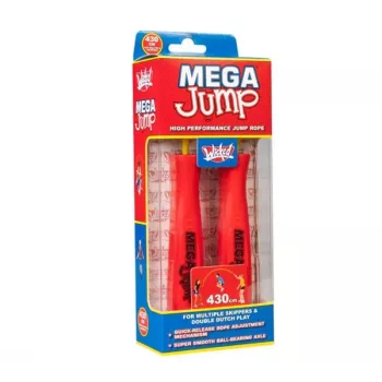 Wicked Vision Mega Jump Double Speed-Springseil mit Kugellagern, verstellbar 2,8 m PVC, ergonomische Griffe, verdrehungsfrei, für Fitness & Double Unders, Blau/Schwarz