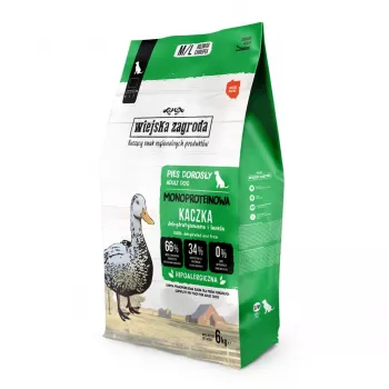 WIEJSKA ZAGRODA Monoprotein Duck Trockenfutter für Hunde - 6 kg