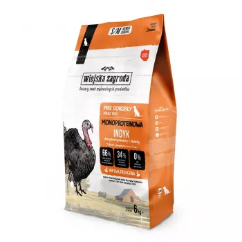 WIEJSKA ZAGRODA Monoprotein Truthahn Trockenfutter für ausgewachsene Hunde - 6 kg