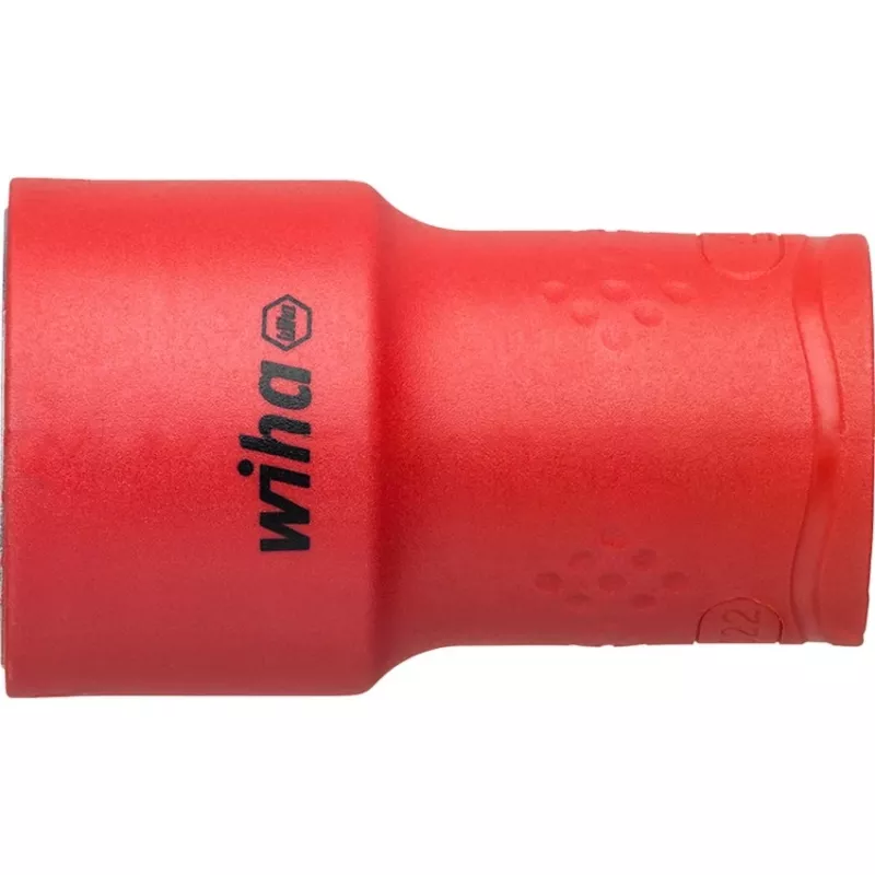Wiha 43024 Isolierter Umschaltknarren- und Steckschlüsselsatz, 1/2 Zoll Antrieb, 21-teilig, VDE-zertifiziert, Rot/Gelb