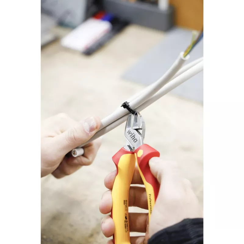 Wiha 43458 Professional electric Seitenschneider 200 mm, VDE-isoliert, Rot/Gelb