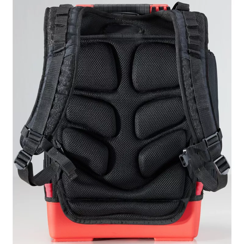 Wiha 45528 Elektriker-Werkzeugrucksack-Set, 28-teilig, 385 x 260 x 530 mm, Schwarz/Rot
