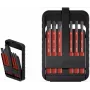 Wiha slimBit electric 45804 Isoliertes VDE-Schraubendreher-Bit-Set, 6-teilig, Schlitz, Phillips, Pozidriv, TORX, 75 mm