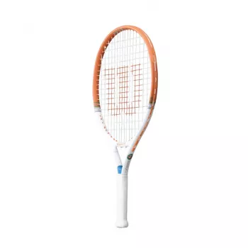 Wilson Roland Garros Elite Junior 21 Tennisschläger - 3 1/2 Griff, Blau/Ton/Weiß, vorbesaitet, mit Kopfschutz