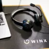 WINX CALL Clear 3,5-mm-Headset, kabelgebunden, On-Ear, mit Geräuschunterdrückungsmikrofon, Lautstärkeregler, Kunstlederpolster - Schwarz