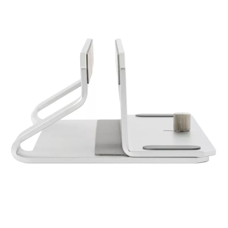 WINX DO Ergo Vertikaler Laptop-Ständer - Space Grey Aluminium, verstellbare Breite 10-30mm, rutschfest, Desktop-Organizer