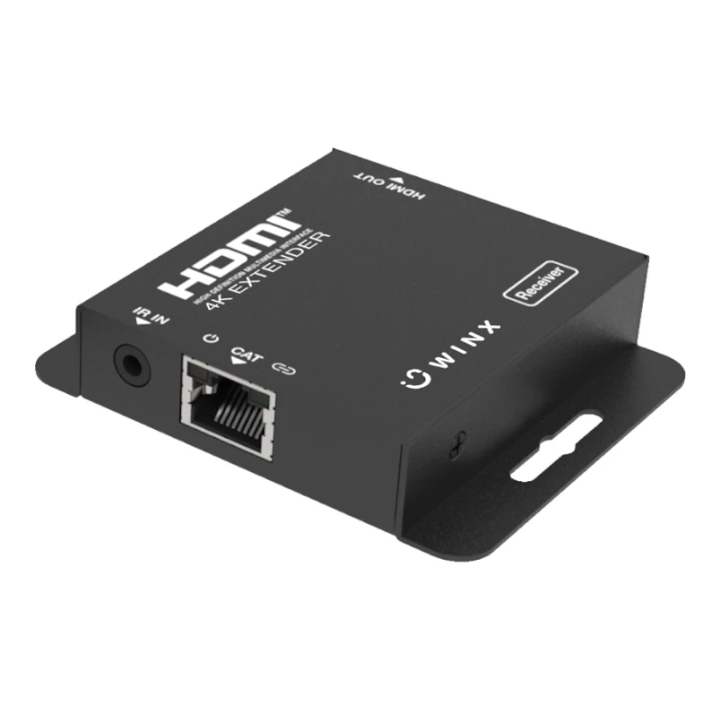 WINX LINK FAR 4K HDMI Extender über ein einzelnes Cat5e/6/7-Kabel bis zu 60m mit IR-Durchschleifung, HDCP 1.4, Schwarz