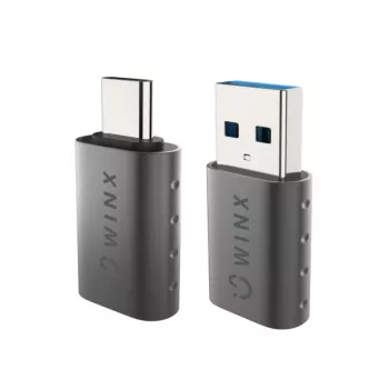 WINX LINK Simple Type-C- und USB-Adapter-Kombination – USB-C-Stecker auf USB-A-Buchse & USB-A-Stecker auf USB-C-Buchse, USB 2.0, 480 Mbit/s, Space Grau