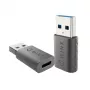 WINX LINK Simple USB-auf-Type-C-Adapter Doppelpack (USB-A-Stecker auf USB-C-Buchse, 5Gbit/s, 15W, Space Grey, 2er-Pack)