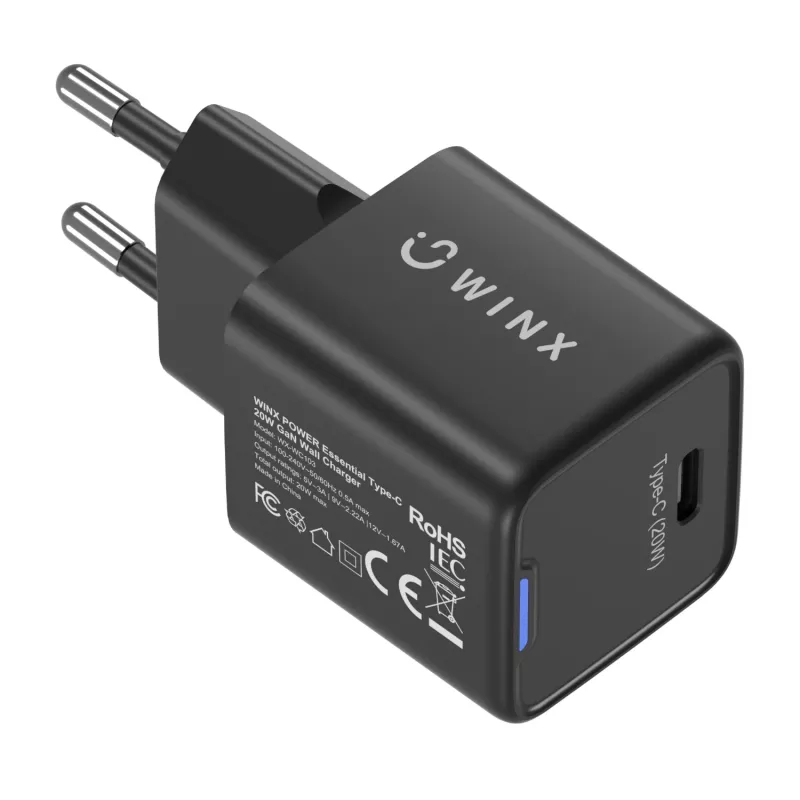 WINX POWER Essential Type-C 20W GaN Wandladegerät - Weiß