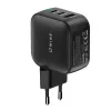 WINX POWER Max 65W GaN-Wandladegerät - 2x USB-C PD, 1x USB-A QC, Schwarz