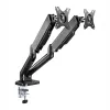 WINX RISE Pro Dual Full Motion Monitor Arm - Gasfeder-Tischhalterung für 2 Bildschirme 17 inch-32 inch, VESA 75/100, 18kg gesamt, Klemme & Gewinde, Schwarz