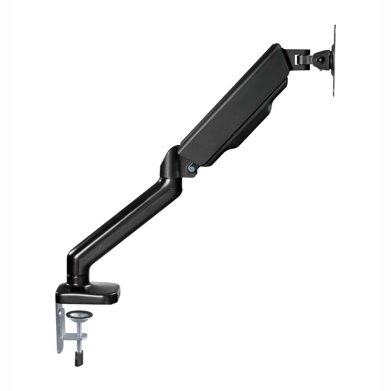 WINX RISE Pro Vollbeweglicher Monitorarm - Einzel 17-32 inch Gasfeder Tischhalterung, VESA 75/100, C-Klemme & Grommet, Schwarz